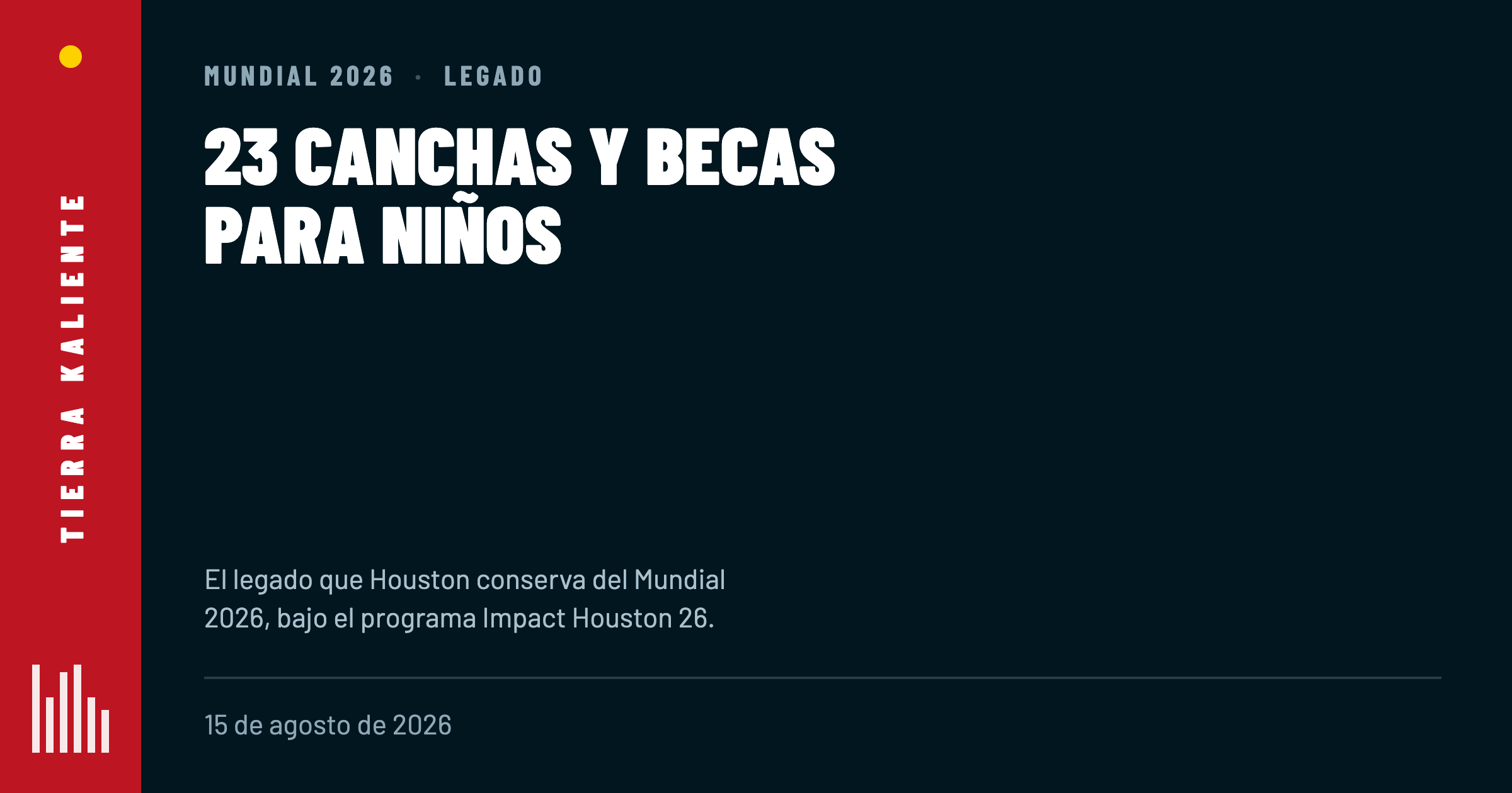 El legado del Mundial en Houston: 23 canchas y becas para niños