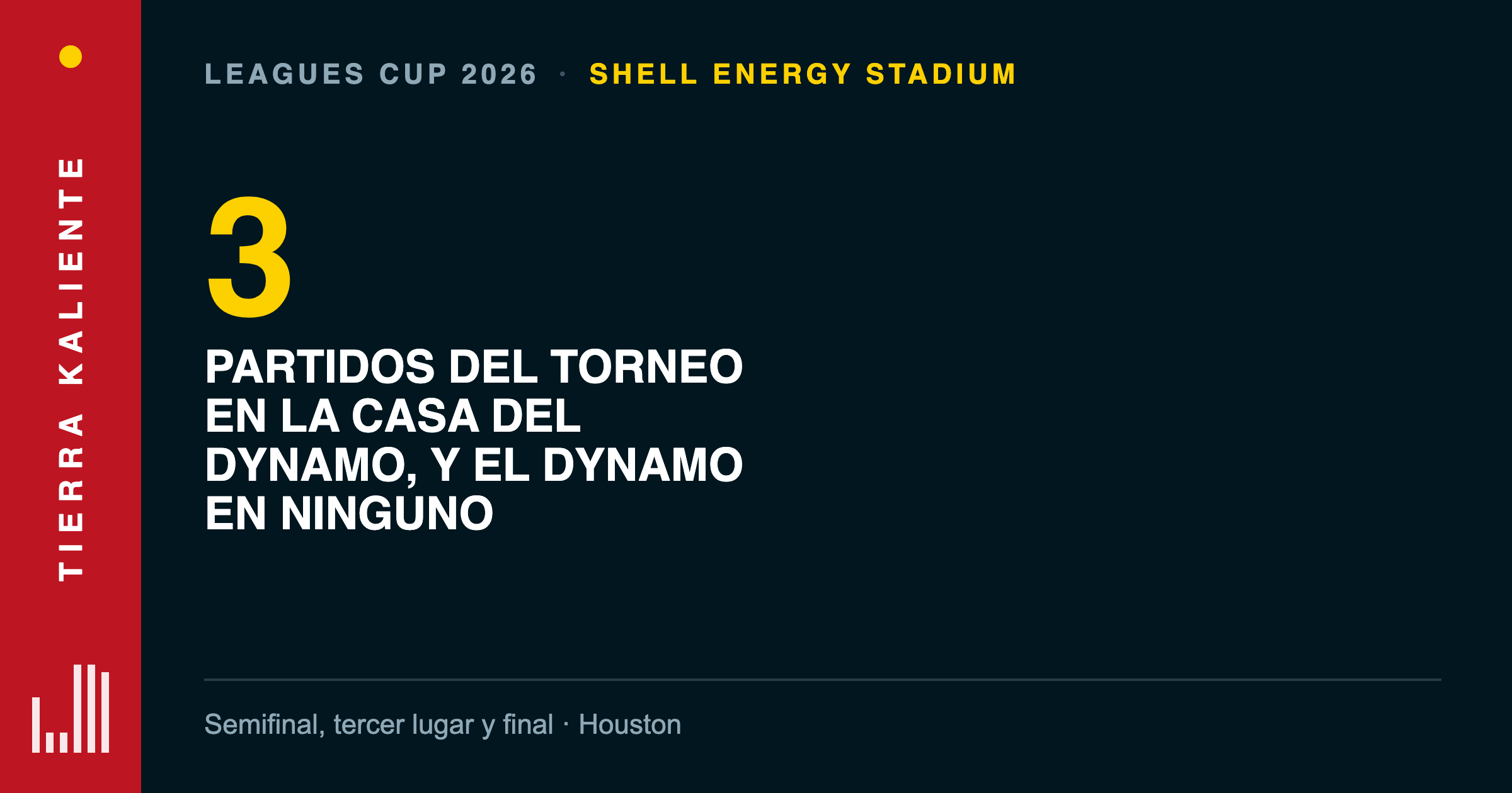 La final de la Leagues Cup 2026 se juega en Shell Energy Stadium, casa del Dynamo, sin el Dynamo en el torneo