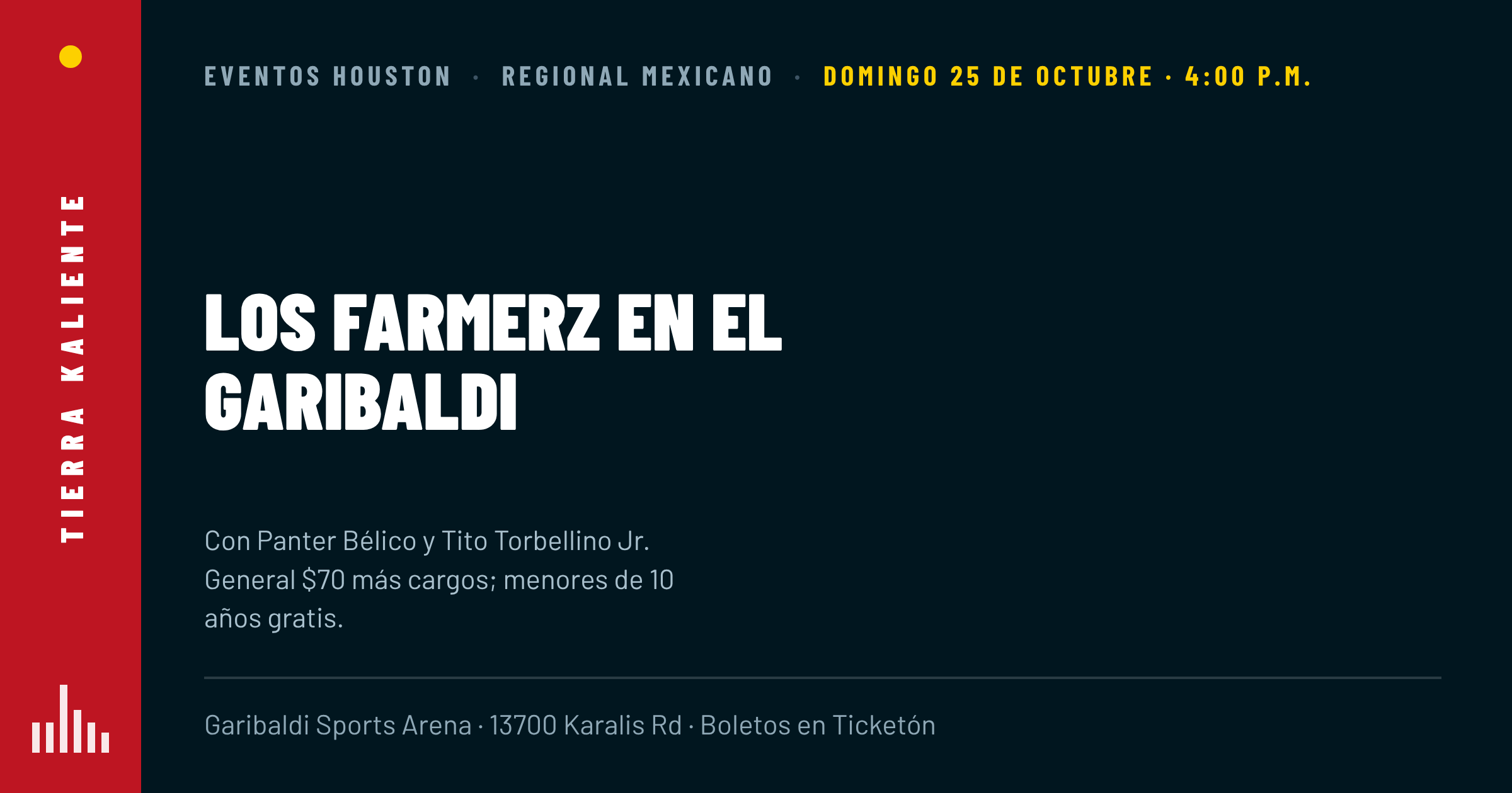 Los Farmerz, Panter Bélico y Tito Torbellino Jr. llegan al Garibaldi Sports Arena de Houston el 25 de octubre
