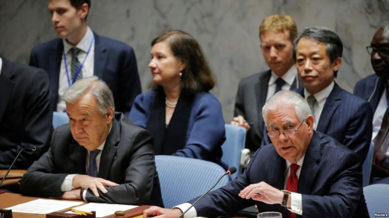 Tillerson pide a la ONU más presión a Corea del Norte